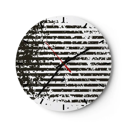 Wall clock - Clock on glass - Rhythm and Noise - 40x40 cm