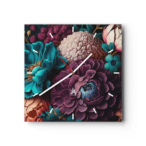 Wall clock - Clock on glass - Rich Nature - 30x30 cm