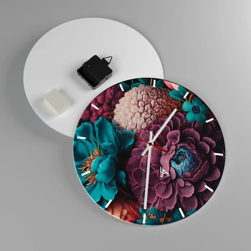 Wall clock - Clock on glass - Rich Nature - 30x30 cm