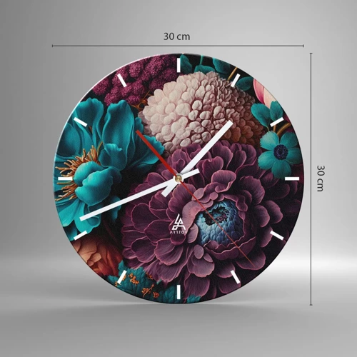 Wall clock - Clock on glass - Rich Nature - 30x30 cm