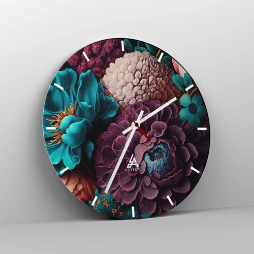 Wall clock - Clock on glass - Rich Nature - 30x30 cm