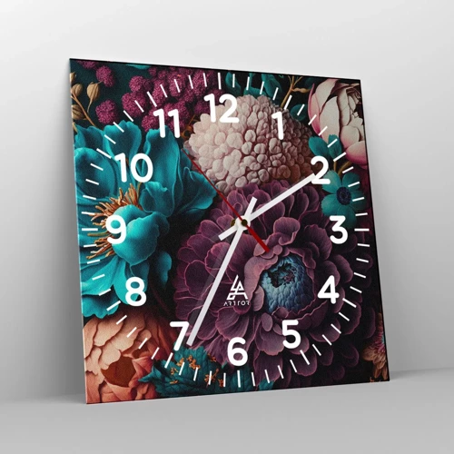 Wall clock - Clock on glass - Rich Nature - 30x30 cm