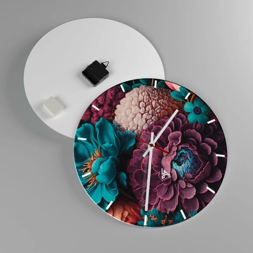 Wall clock - Clock on glass - Rich Nature - 40x40 cm