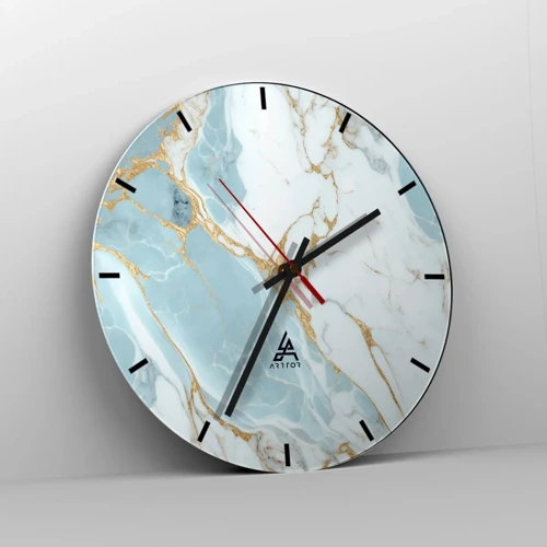 Wall clock - Clock on glass - Richness of the Stone - 30x30 cm