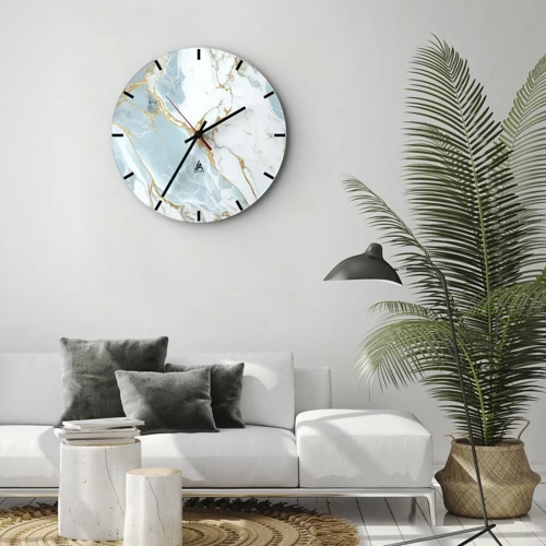 Wall clock - Clock on glass - Richness of the Stone - 30x30 cm