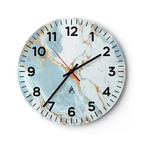 Wall clock - Clock on glass - Richness of the Stone - 30x30 cm