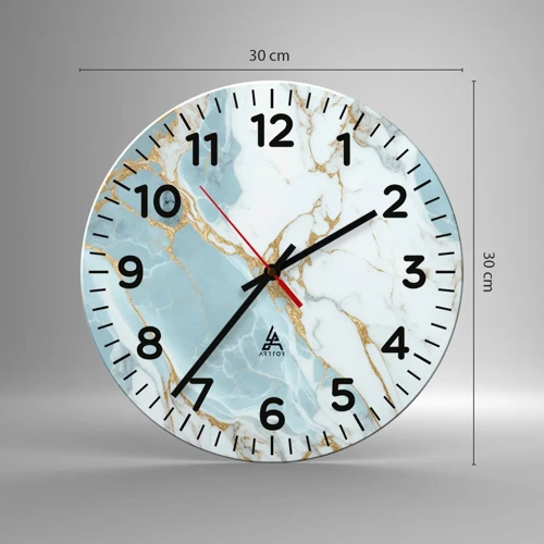 Wall clock - Clock on glass - Richness of the Stone - 30x30 cm