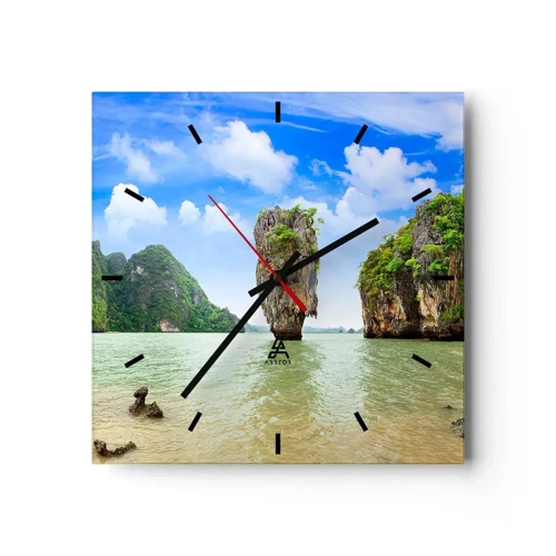 Wall clock - Clock on glass - Rocky Oddities of Nature - 30x30 cm