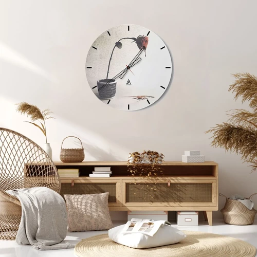 Wall clock - Clock on glass - Rosa Dolorosa - 40x40 cm
