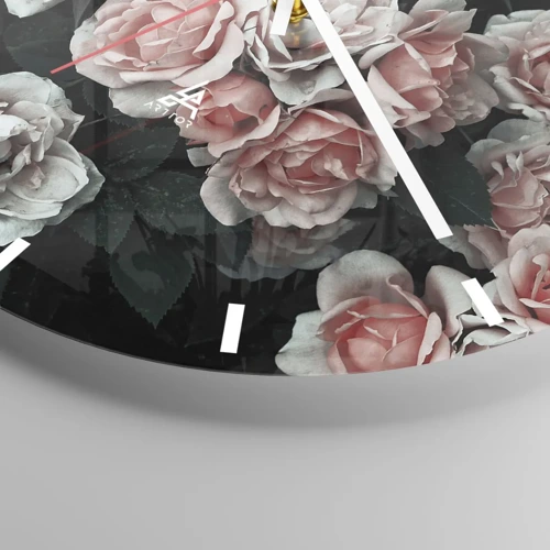 Wall clock - Clock on glass - Rose Ensemble - 30x30 cm