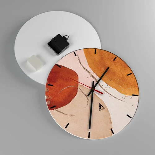 Wall clock - Clock on glass - Roundness and Movement - 30x30 cm