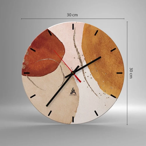 Wall clock - Clock on glass - Roundness and Movement - 30x30 cm