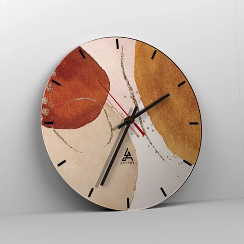 Wall clock - Clock on glass - Roundness and Movement - 30x30 cm