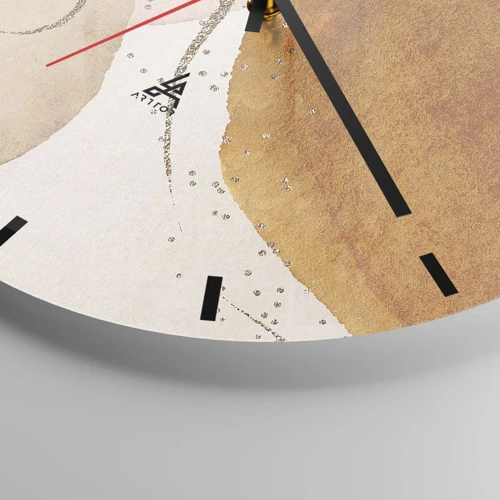 Wall clock - Clock on glass - Roundness and Movement - 30x30 cm