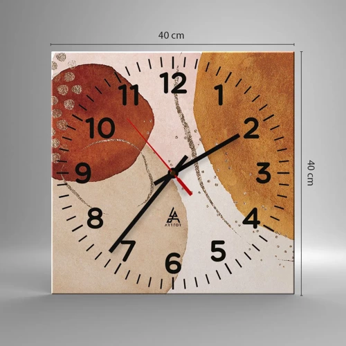 Wall clock - Clock on glass - Roundness and Movement - 40x40 cm