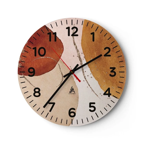 Wall clock - Clock on glass - Roundness and Movement - 40x40 cm