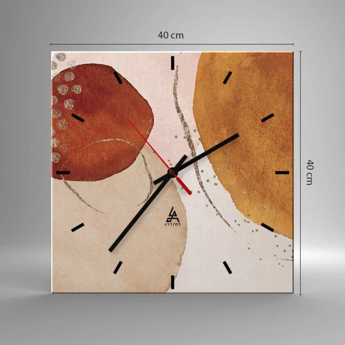 Wall clock - Clock on glass - Roundness and Movement - 40x40 cm