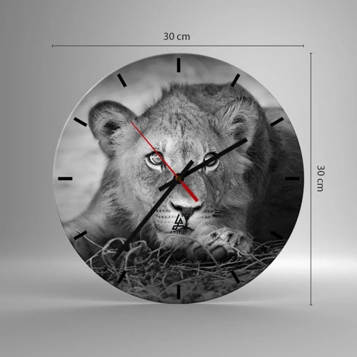 Wall clock - Clock on glass - Royal Puppy - 30x30 cm