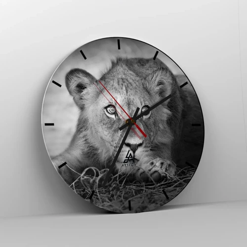 Wall clock - Clock on glass - Royal Puppy - 30x30 cm