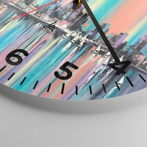 Wall clock - Clock on glass - Run down with Night Lights - 30x30 cm