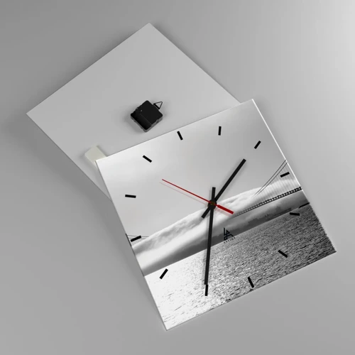 Wall clock - Clock on glass - Sailing through the Golden Gate - 40x40 cm