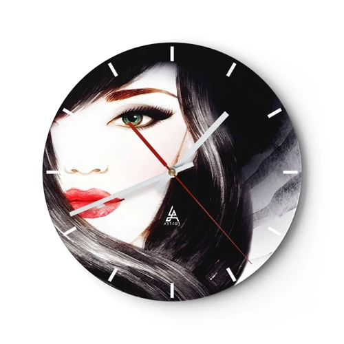 Wall clock - Clock on glass - Sapphire Look - 30x30 cm