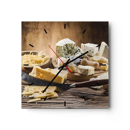 Wall clock - Clock on glass - Say Cheese! - 40x40 cm