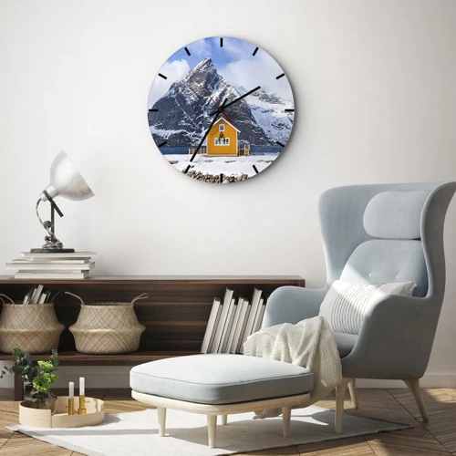 Wall clock - Clock on glass - Scandinavian Holiday - 40x40 cm