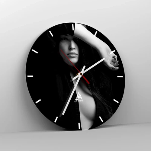 Wall clock - Clock on glass - School of Seduction - 30x30 cm