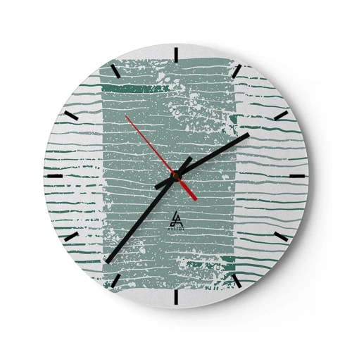 Wall clock - Clock on glass - Sea Abstract - 30x30 cm