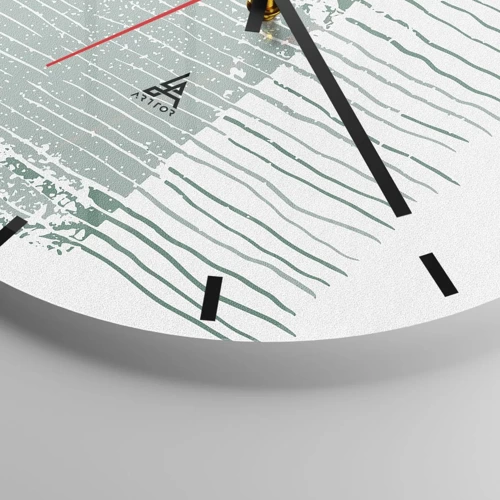 Wall clock - Clock on glass - Sea Abstract - 30x30 cm