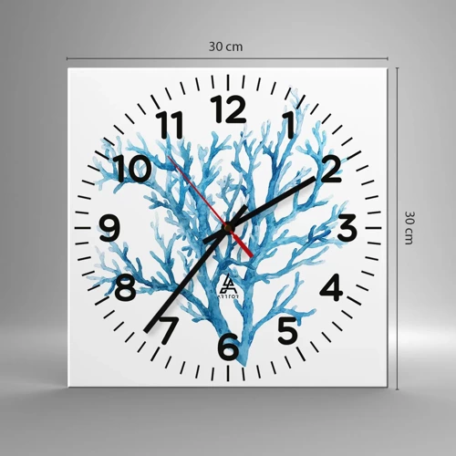 Wall clock - Clock on glass - Sea Filigree - 30x30 cm