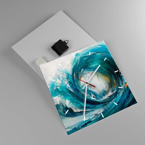 Wall clock - Clock on glass - Sea Portal - 30x30 cm