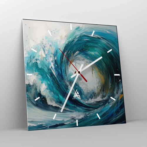 Wall clock - Clock on glass - Sea Portal - 30x30 cm