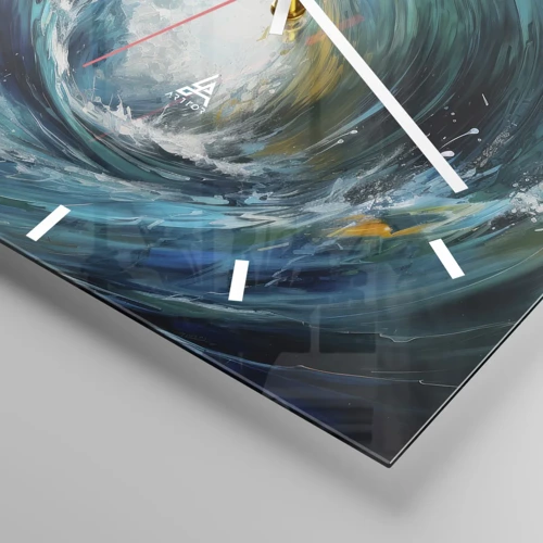 Wall clock - Clock on glass - Sea Portal - 30x30 cm