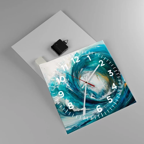 Wall clock - Clock on glass - Sea Portal - 30x30 cm