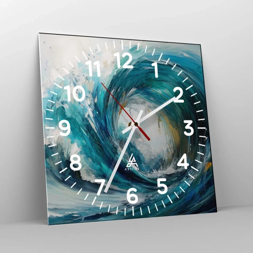 Wall clock - Clock on glass - Sea Portal - 30x30 cm