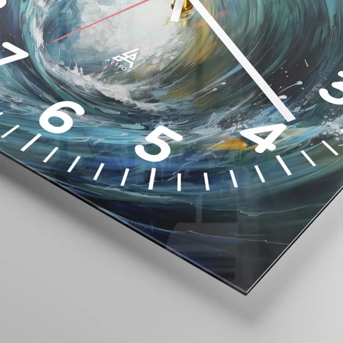 Wall clock - Clock on glass - Sea Portal - 30x30 cm