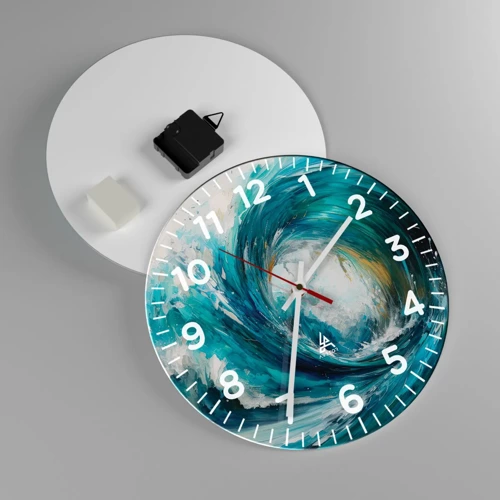 Wall clock - Clock on glass - Sea Portal - 30x30 cm