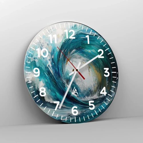 Wall clock - Clock on glass - Sea Portal - 30x30 cm