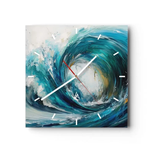Wall clock - Clock on glass - Sea Portal - 40x40 cm
