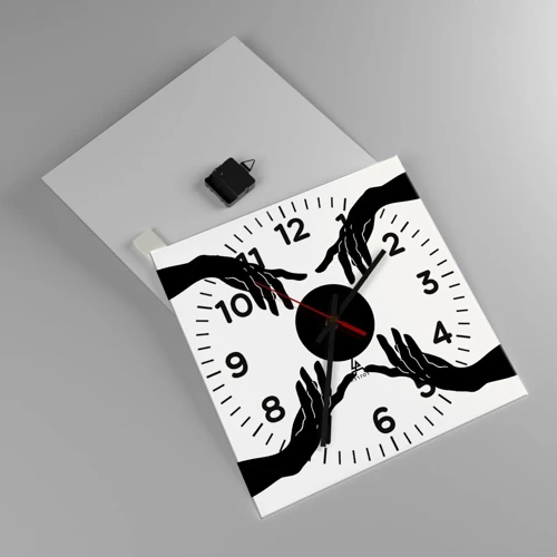 Wall clock - Clock on glass - Secret Sign - 40x40 cm