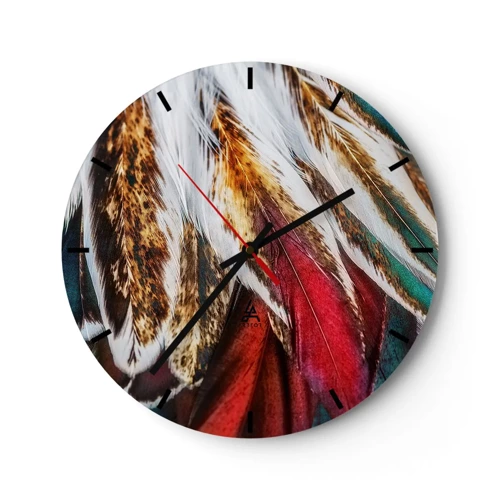 Wall clock - Clock on glass - Secrets of Flight - 30x30 cm