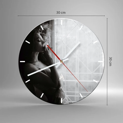 Wall clock - Clock on glass - Sensual Moment - 30x30 cm