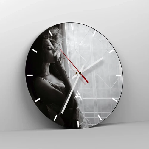 Wall clock - Clock on glass - Sensual Moment - 30x30 cm