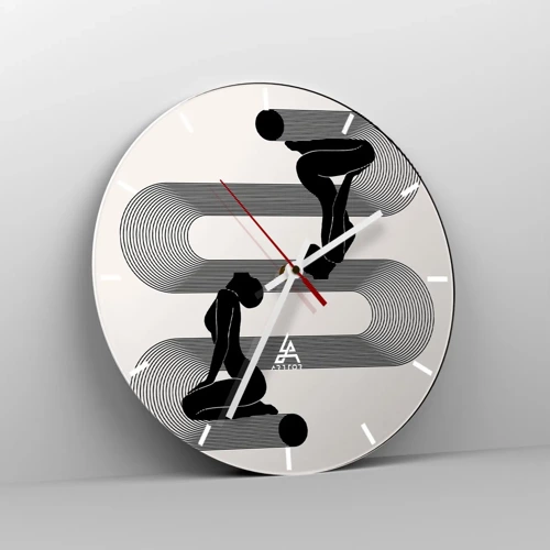 Wall clock - Clock on glass - Sensual Symmetry - 30x30 cm