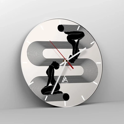 Wall clock - Clock on glass - Sensual Symmetry - 40x40 cm