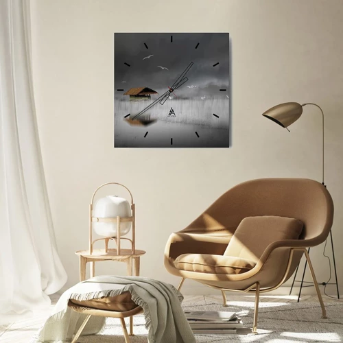 Wall clock - Clock on glass - Shelter from the Rain - 30x30 cm