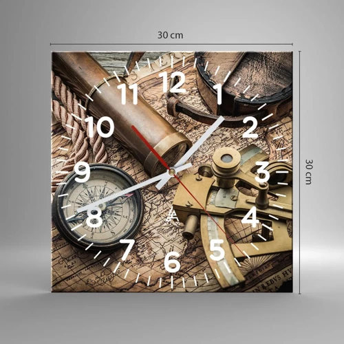 Wall clock - Clock on glass - Show the Way - 30x30 cm