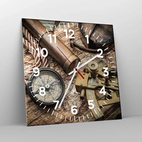 Wall clock - Clock on glass - Show the Way - 30x30 cm